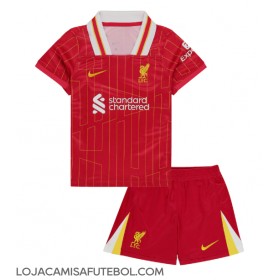 Camisa de Futebol Liverpool Equipamento Principal Infantil 2024-25 Manga Curta (+ Calças curtas)